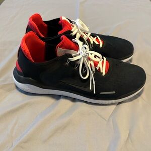 Nike Free Rn Black and Red Athletic Shoes